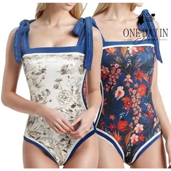 Skays Reversible Floral One Piece Swimsuit Size L - Picture 1 of 8